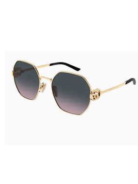 GUCCI   GG2046S Gold Geometric Sunglasses 58-20-135